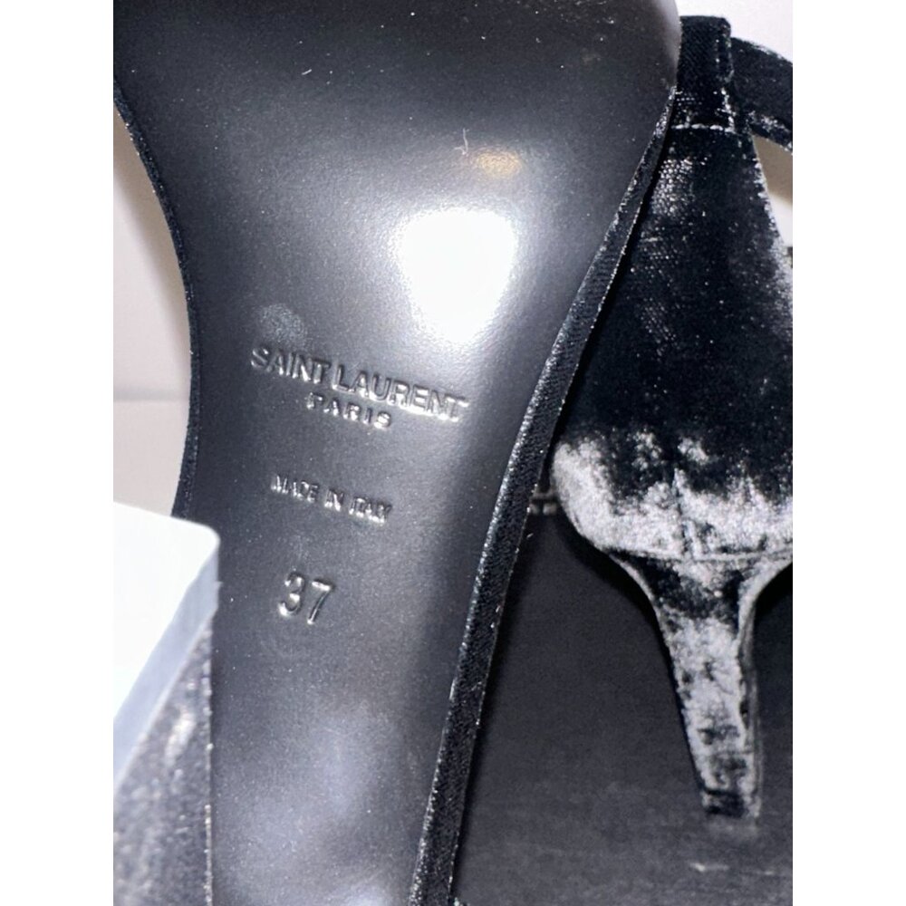 Saint Laurent Black Velvet Heels - Picture 4 of 8